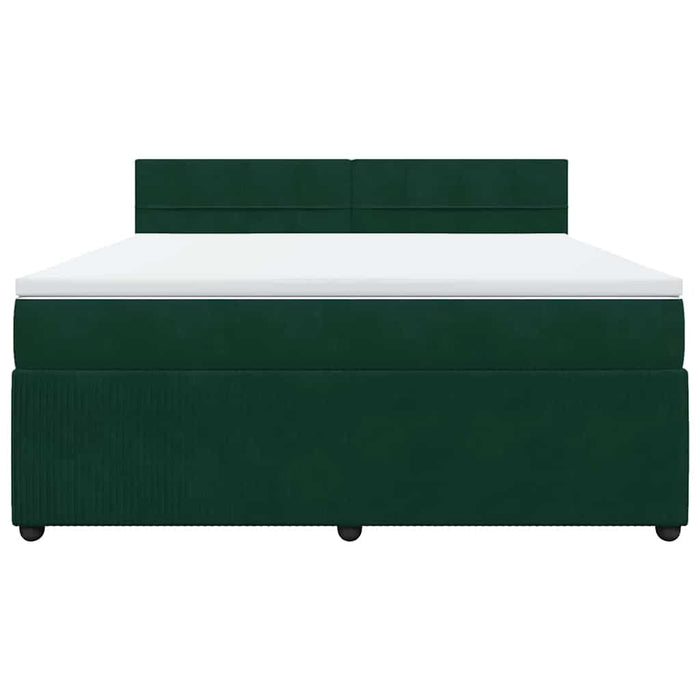 Pat box spring cu saltea, verde închis, 180x200 cm, catifea - WALTI WALTI