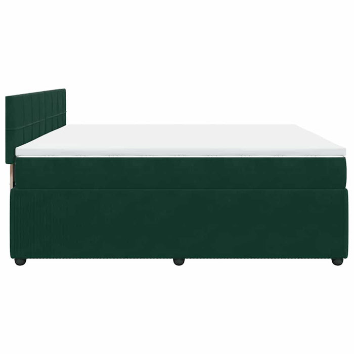 Pat box spring cu saltea, verde închis, 180x200 cm, catifea - WALTI WALTI