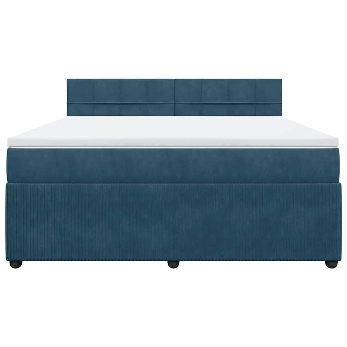 Pat box spring cu saltea, albastru, 180x200 cm, catifea - WALTI WALTI