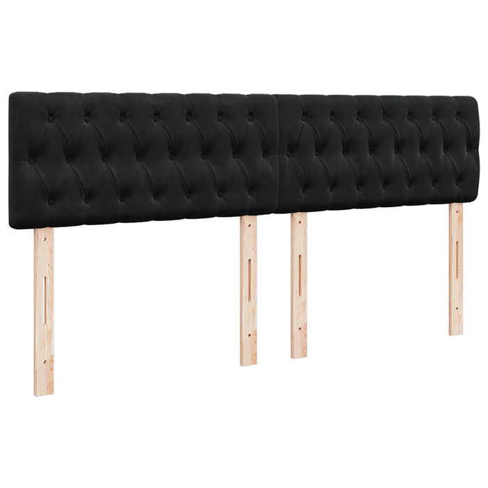 Pat box spring cu saltea, negru, 180x200 cm, catifea WALTI