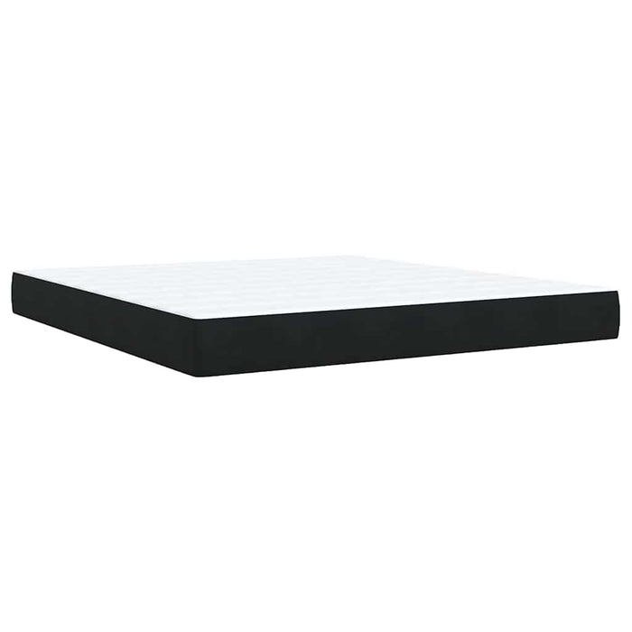 Pat box spring cu saltea, negru, 180x200 cm, catifea WALTI