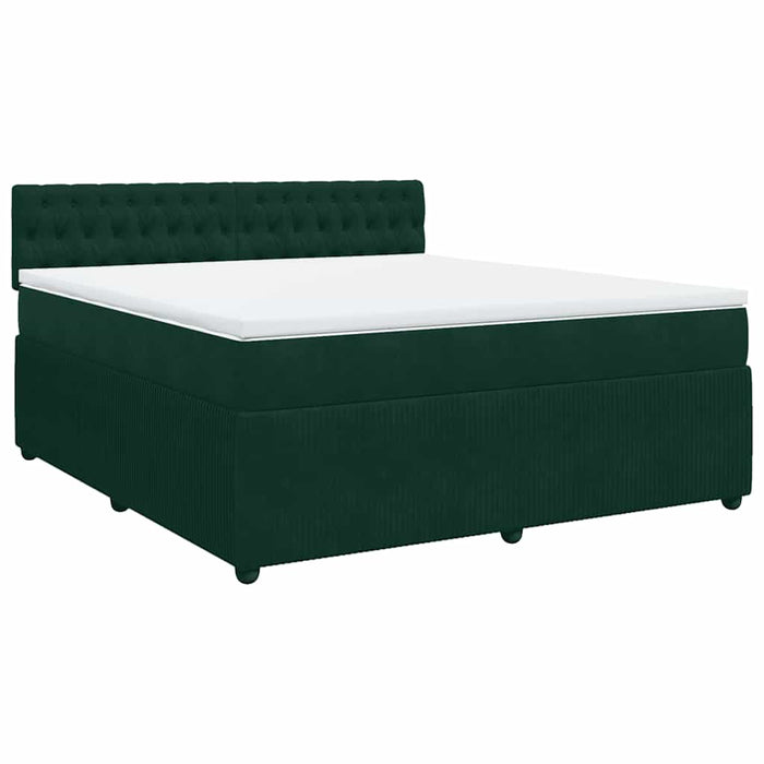 Pat box spring cu saltea, verde închis, 180x200 cm, catifea - WALTI WALTI