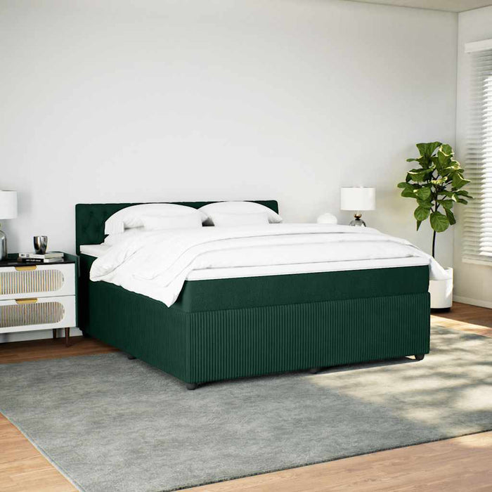 Pat box spring cu saltea, verde închis, 180x200 cm, catifea - WALTI WALTI