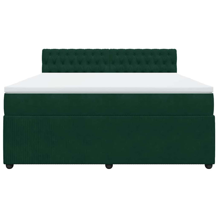 Pat box spring cu saltea, verde închis, 180x200 cm, catifea - WALTI WALTI