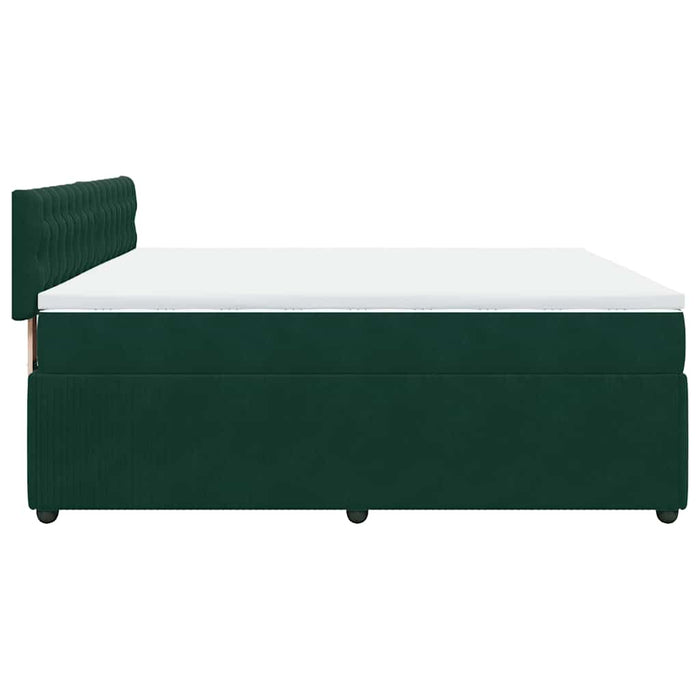 Pat box spring cu saltea, verde închis, 180x200 cm, catifea - WALTI WALTI