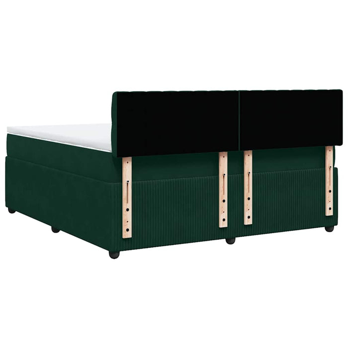 Pat box spring cu saltea, verde închis, 180x200 cm, catifea - WALTI WALTI
