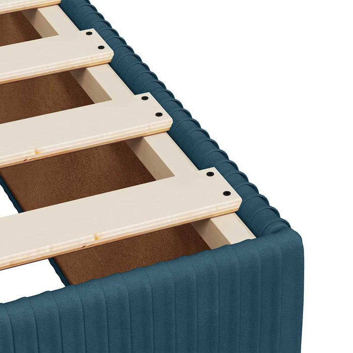 Pat box spring cu saltea, albastru, 180x200 cm, catifea - WALTI WALTI