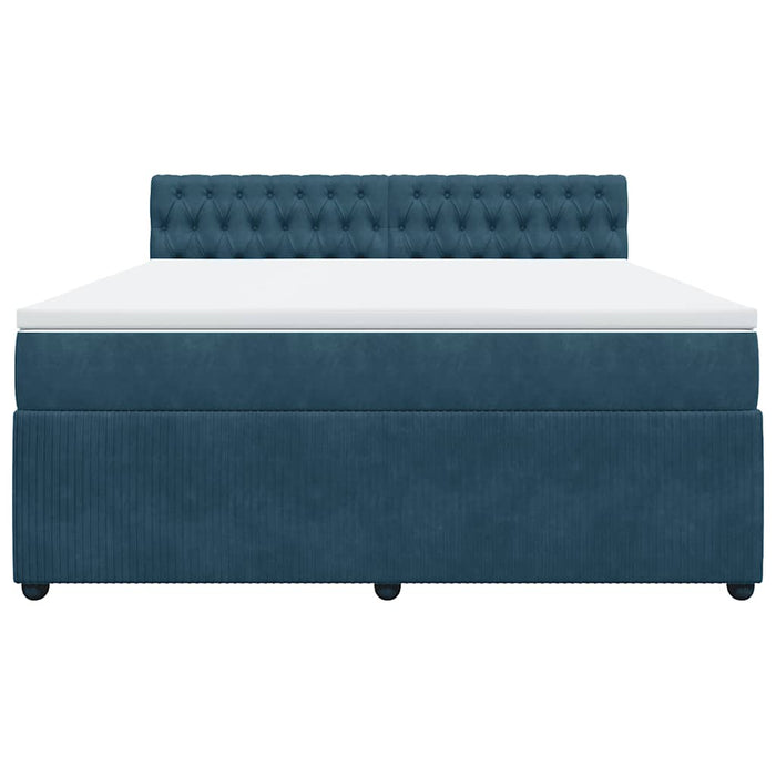 Pat box spring cu saltea, albastru, 180x200 cm, catifea - WALTI WALTI