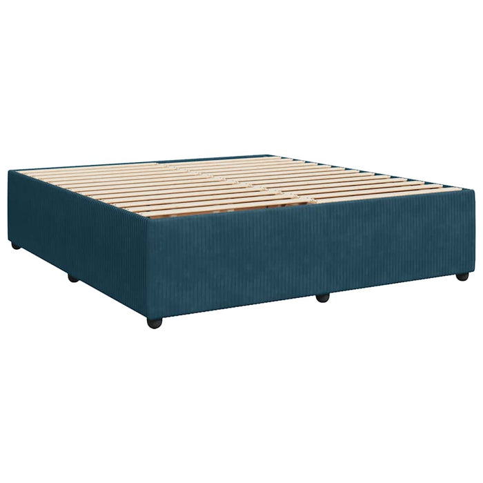 Pat box spring cu saltea, albastru, 180x200 cm, catifea - WALTI WALTI