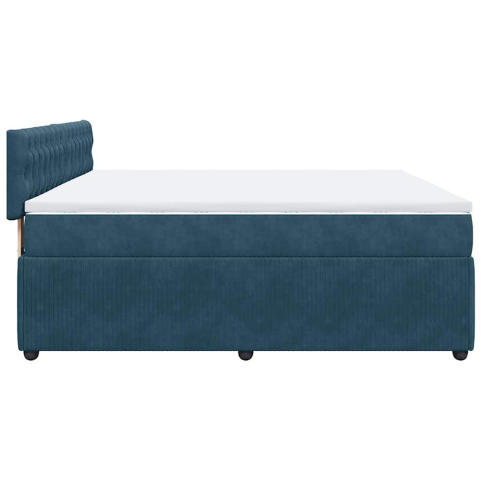 Pat box spring cu saltea, albastru, 180x200 cm, catifea - WALTI WALTI