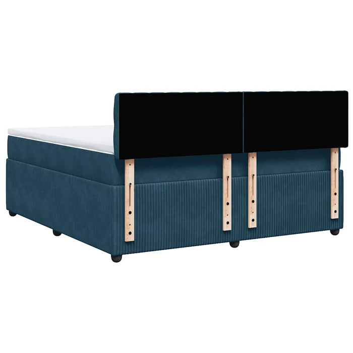 Pat box spring cu saltea, albastru, 180x200 cm, catifea - WALTI WALTI