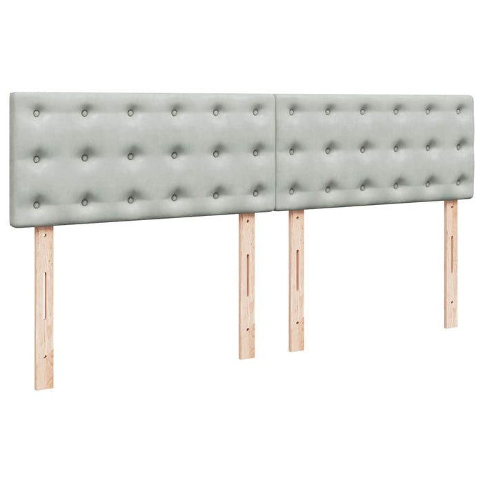 Pat box spring cu saltea, gri deschis, 180x200 cm, catifea - WALTI WALTI