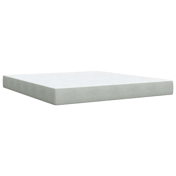 Pat box spring cu saltea, gri deschis, 180x200 cm, catifea - WALTI WALTI