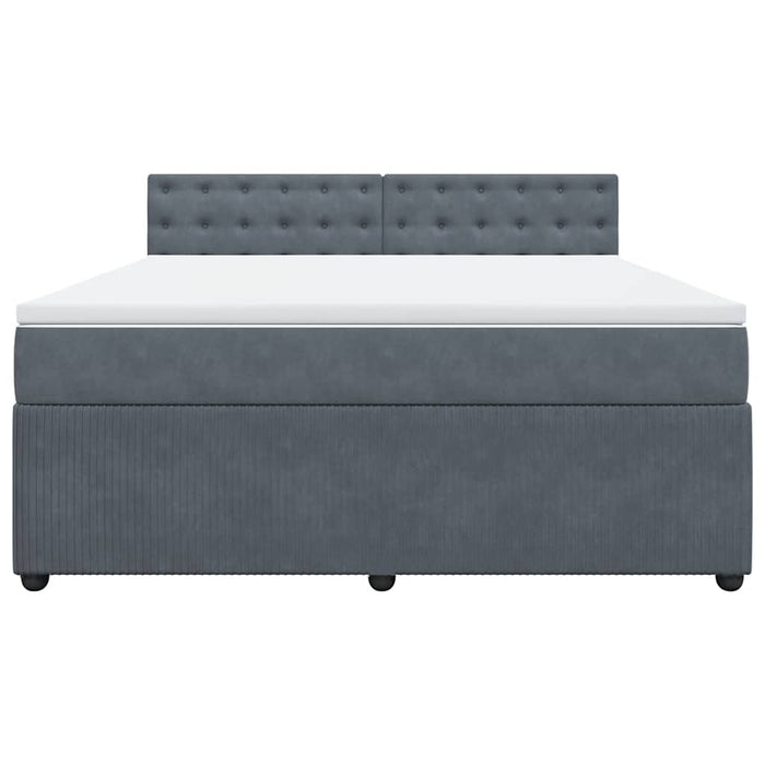Pat box spring cu saltea, gri închis, 180x200 cm, catifea - WALTI WALTI