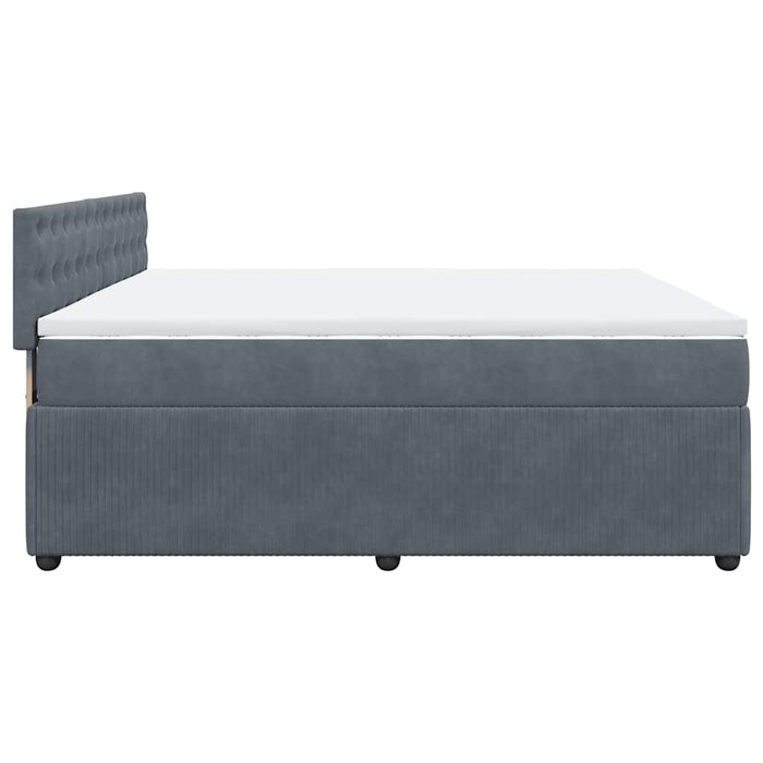 Pat box spring cu saltea, gri închis, 180x200 cm, catifea - WALTI WALTI