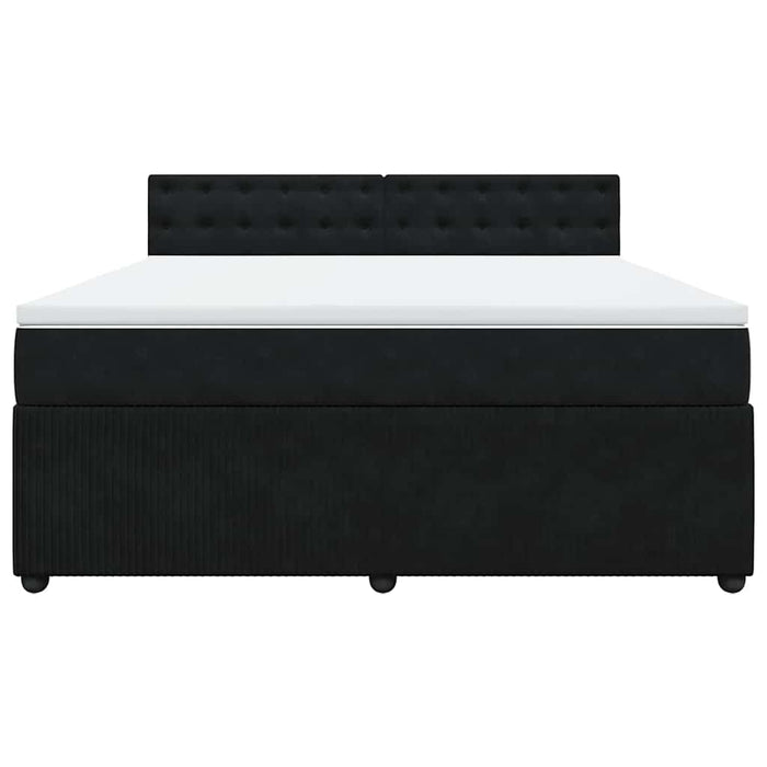 Pat box spring cu saltea, negru, 180x200 cm, catifea - WALTI WALTI