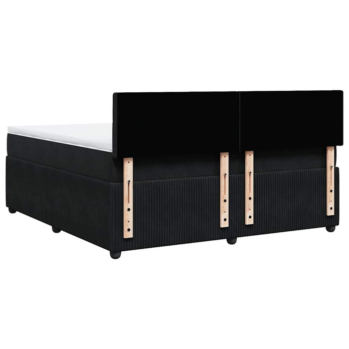 Pat box spring cu saltea, negru, 180x200 cm, catifea - WALTI WALTI