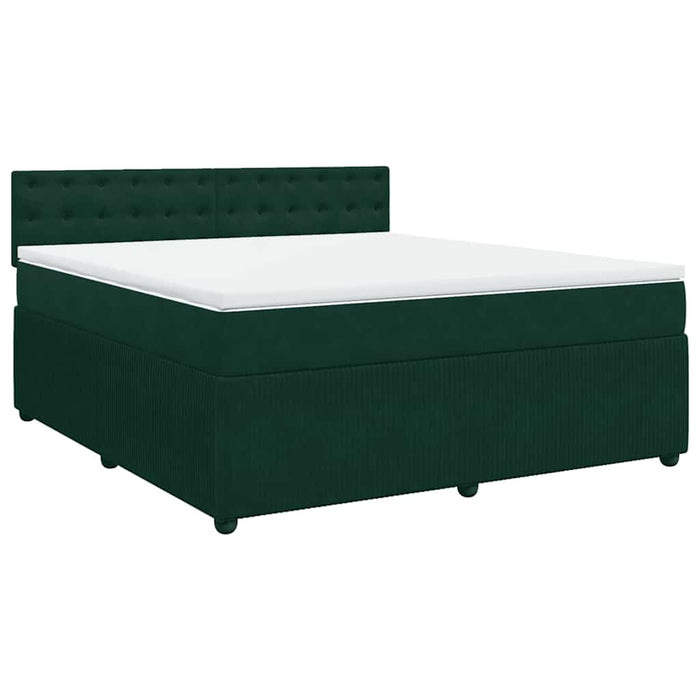Pat box spring cu saltea, verde închis, 180x200 cm, catifea - WALTI WALTI