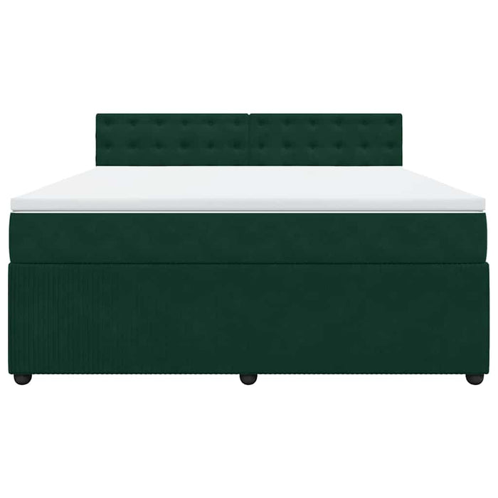 Pat box spring cu saltea, verde închis, 180x200 cm, catifea - WALTI WALTI