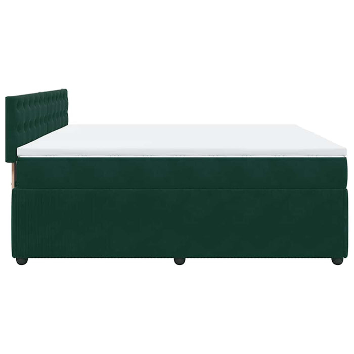 Pat box spring cu saltea, verde închis, 180x200 cm, catifea - WALTI WALTI