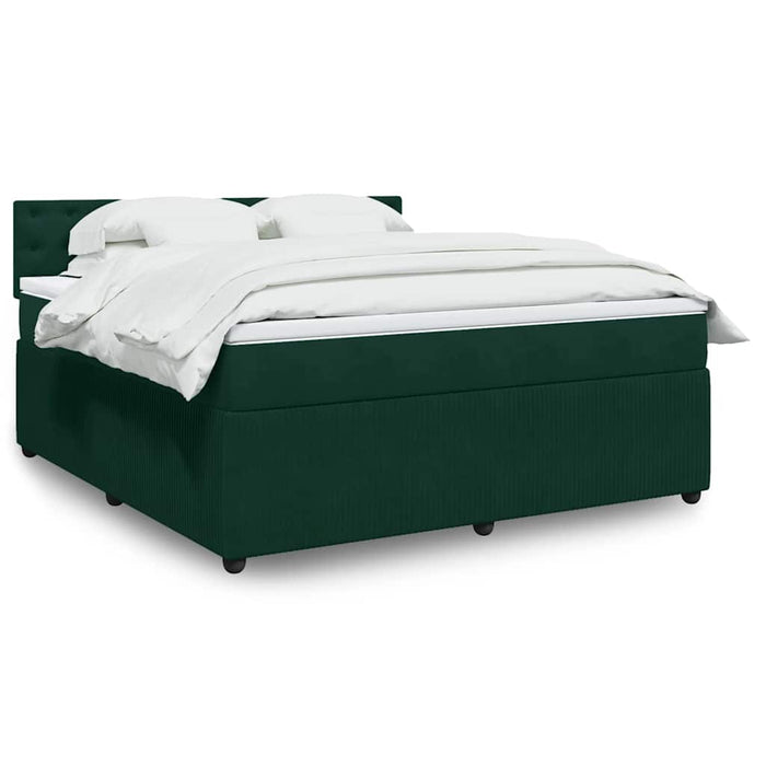 Pat box spring cu saltea, verde închis, 180x200 cm, catifea - WALTI WALTI