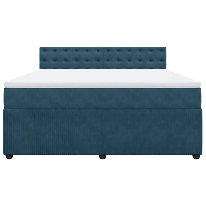 Pat box spring cu saltea, albastru, 180x200 cm, catifea - WALTI WALTI