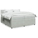 Pat box spring cu saltea, gri deschis, 200x200 cm, catifea - WALTI WALTI