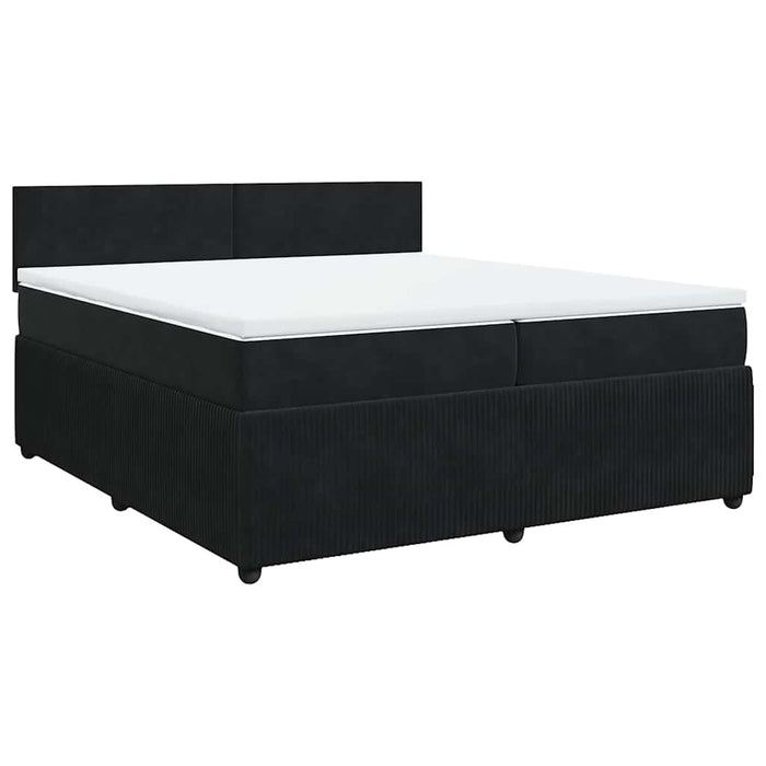 Pat box spring cu saltea, negru, 200x200 cm, catifea - WALTI WALTI