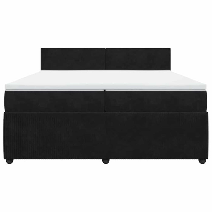 Pat box spring cu saltea, negru, 200x200 cm, catifea - WALTI WALTI