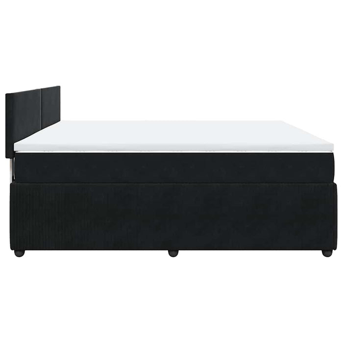 Pat box spring cu saltea, negru, 200x200 cm, catifea - WALTI WALTI