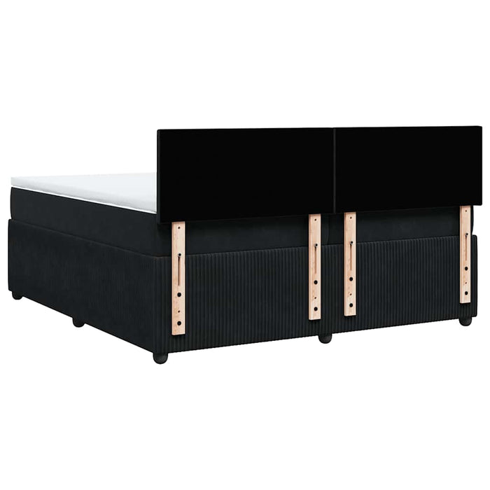 Pat box spring cu saltea, negru, 200x200 cm, catifea - WALTI WALTI