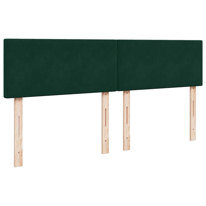 Pat box spring cu saltea, verde închis, 200x200 cm, catifea WALTI