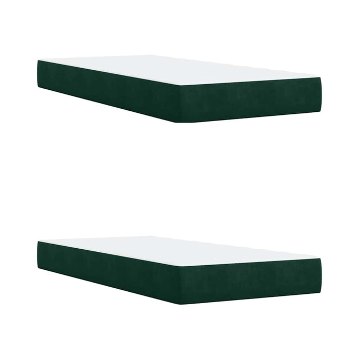Pat box spring cu saltea, verde închis, 200x200 cm, catifea WALTI