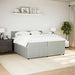 Pat box spring cu saltea, gri deschis, 200x200 cm, catifea - WALTI WALTI