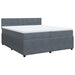 Pat box spring cu saltea, gri închis, 200x200 cm, catifea - WALTI WALTI