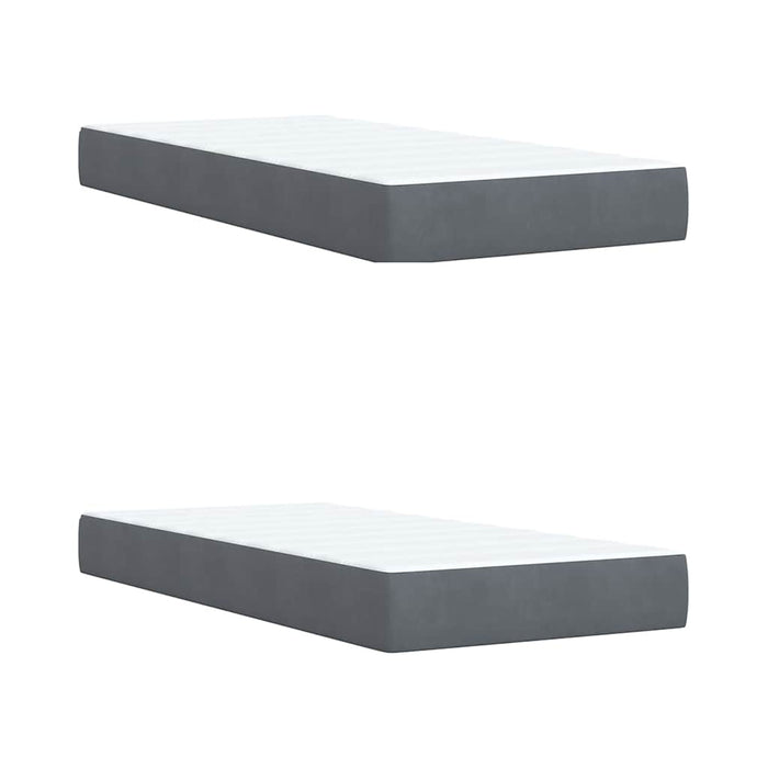 Pat box spring cu saltea, gri închis, 200x200 cm, catifea - WALTI WALTI