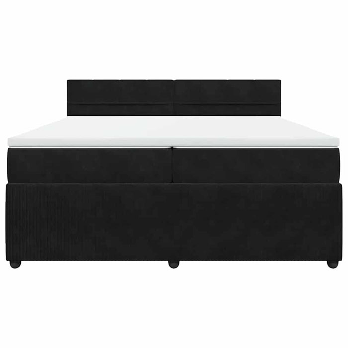 Pat box spring cu saltea, negru, 200x200 cm, catifea - WALTI WALTI