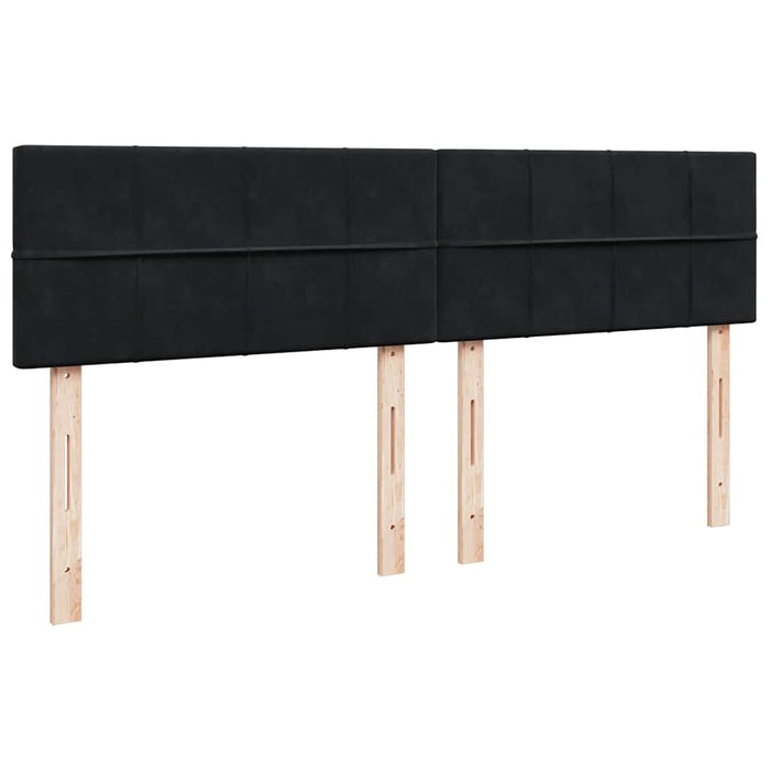Pat box spring cu saltea, negru, 200x200 cm, catifea - WALTI WALTI