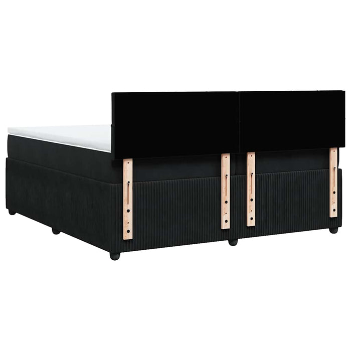 Pat box spring cu saltea, negru, 200x200 cm, catifea - WALTI WALTI