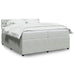 Pat box spring cu saltea, gri deschis, 200x200 cm, catifea - WALTI WALTI