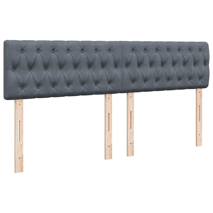 Pat box spring cu saltea, gri închis, 200x200 cm, catifea - WALTI WALTI