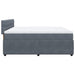 Pat box spring cu saltea, gri închis, 200x200 cm, catifea - WALTI WALTI