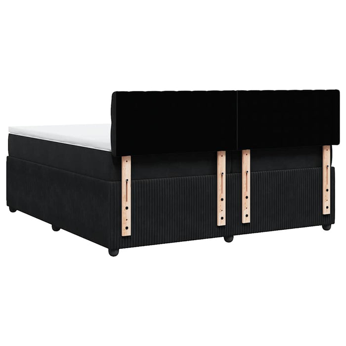 Pat box spring cu saltea, negru, 200x200 cm, catifea - WALTI WALTI