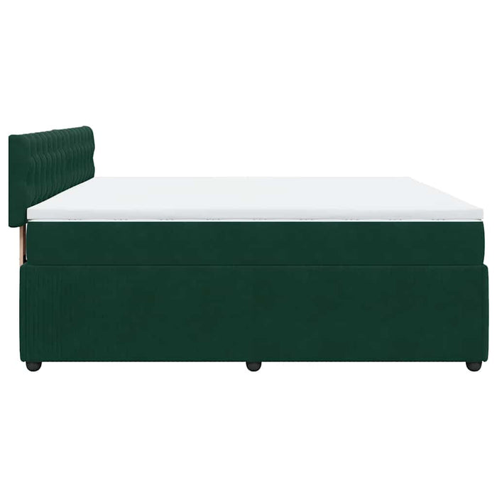 Pat box spring cu saltea, verde închis, 200x200 cm, catifea - WALTI WALTI
