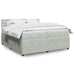 Pat box spring cu saltea, gri deschis, 200x200 cm, catifea - WALTI WALTI