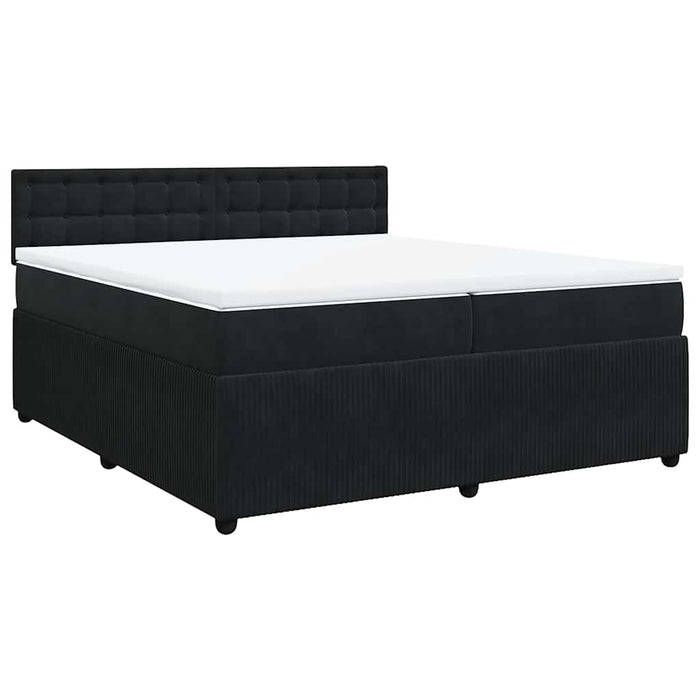 Pat box spring cu saltea, negru, 200x200 cm, catifea - WALTI WALTI