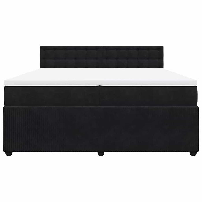 Pat box spring cu saltea, negru, 200x200 cm, catifea - WALTI WALTI