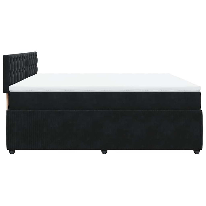 Pat box spring cu saltea, negru, 200x200 cm, catifea - WALTI WALTI