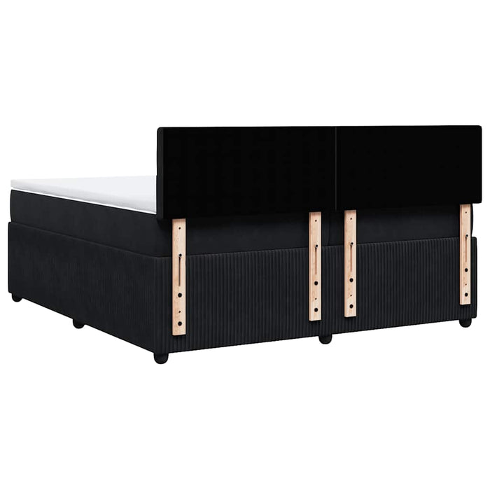 Pat box spring cu saltea, negru, 200x200 cm, catifea - WALTI WALTI