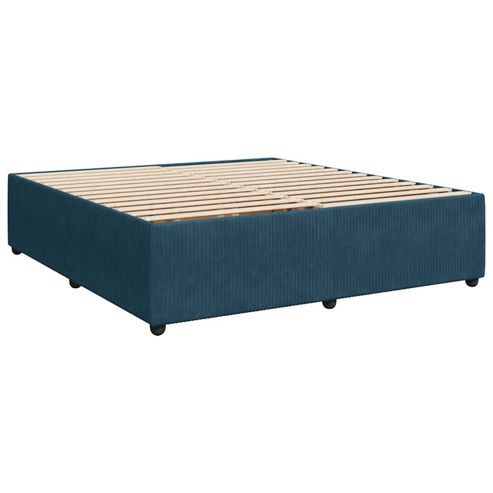 Pat box spring cu saltea, albastru, 200x200 cm, catifea - WALTI WALTI